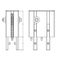 56-030-1 MODULAR SOLUTIONS DOOR PART<BR>45MM X 90MM CHAIN PULLY - ANSI 25 ROLLER CHAIN